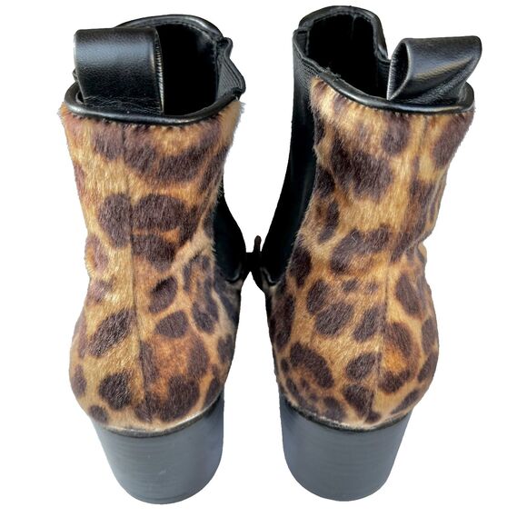 NINE WEST Hartyn Leopard Ankle Boots Pointed Toe Slip-on Booties Size 8 - Picture 5 of 13
